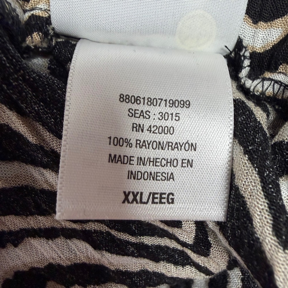 Vintage Jaclyn Smith Zebra Print High-Low Rayon Maxi Skirt XXL NWT Animal Print - Picture 3 of 11